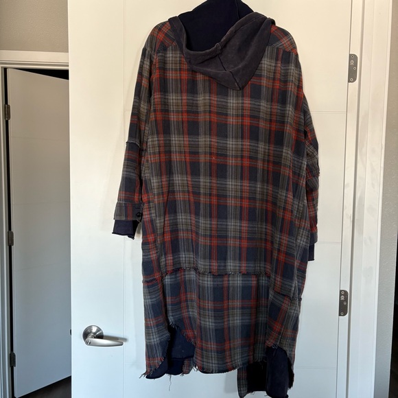 Oli & Hali Hooded Flannel Hooded Shacket Shirt dress size small - Picture 10 of 11